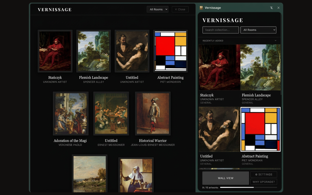 Vernissage — new tab gallery